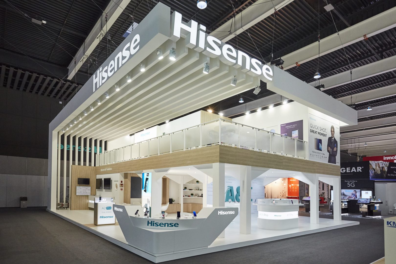 Design and construction of the Hisense stand.
Design and construction of the Hisense stand.