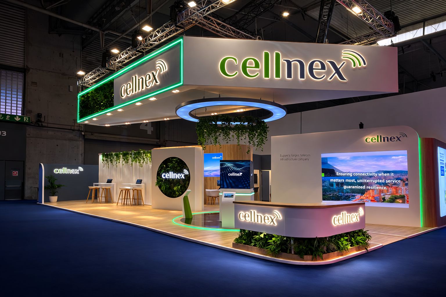 Diseño y construcción del Stand de CELLNEX en MWC 2026.
Diseño y construcción del Stand de CELLNEX en MWC 2026.